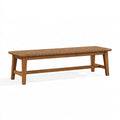 Panca 140 x 40 x 45 cm in legno marrone con seduta intrecciata beige - stile rustico