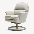 Poltrona girevole 85 x 85 x 100 cm in tessuto beige con base in metallo - stile moderno