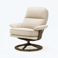 Poltrona girevole 82 x 92 x 104 cm in tessuto beige con struttura in metallo stile moderno