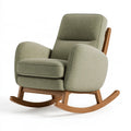 Poltrona a dondolo 85 x 92 x 100 cm in tessuto verde oliva con struttura in legno - stile moderno