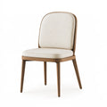Sedia da pranzo 48 x 56 x 88 cm in legno e tessuto beige stile moderno