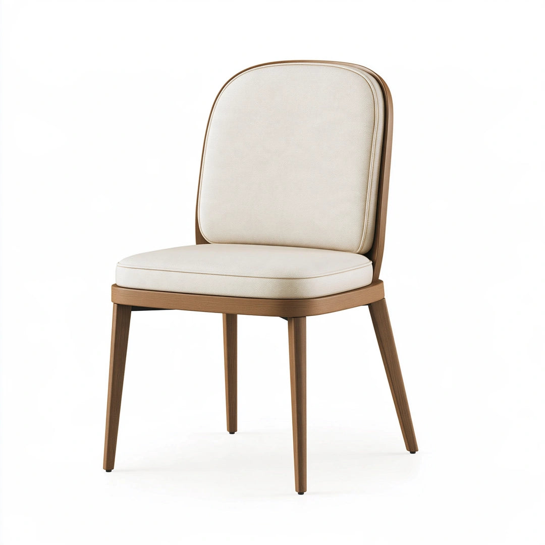 Sedia da pranzo 48 x 56 x 88 cm in legno e tessuto beige stile moderno