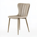 Sedia da pranzo 48 x 58 x 88 cm in similpelle beige con gambe in metallo stile moderno