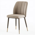 Sedia da pranzo 48 x 58 x 88 cm in similpelle beige con gambe in metallo stile moderno