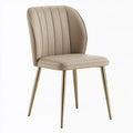 Sedia da pranzo 48 x 57 x 84 cm imbottita beige con gambe in metallo dorato stile moderno